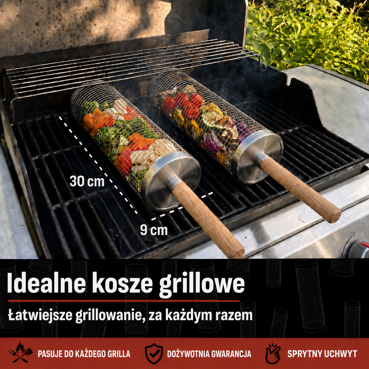 Obrotowy kosz do grilla
