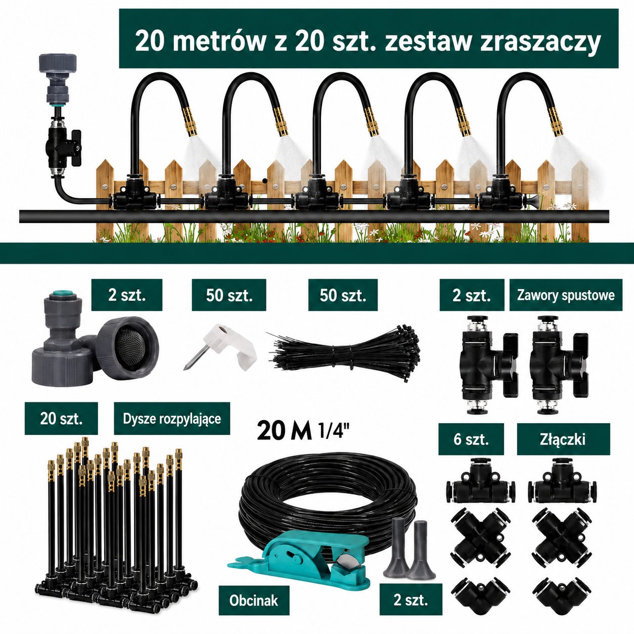 System Nawadniania: Zestaw z Wężem i Zaworami
