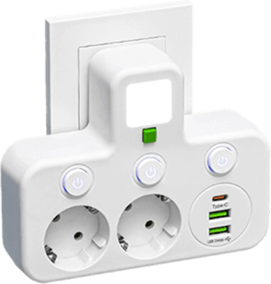 Adapter gniazdka EU z wieloma portami