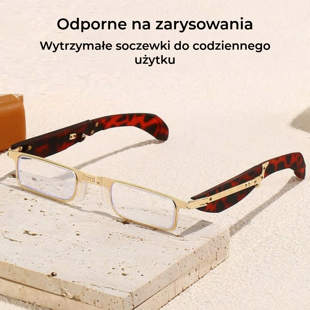 Składane okulary do czytania z filtrem światła niebieskiego i etui