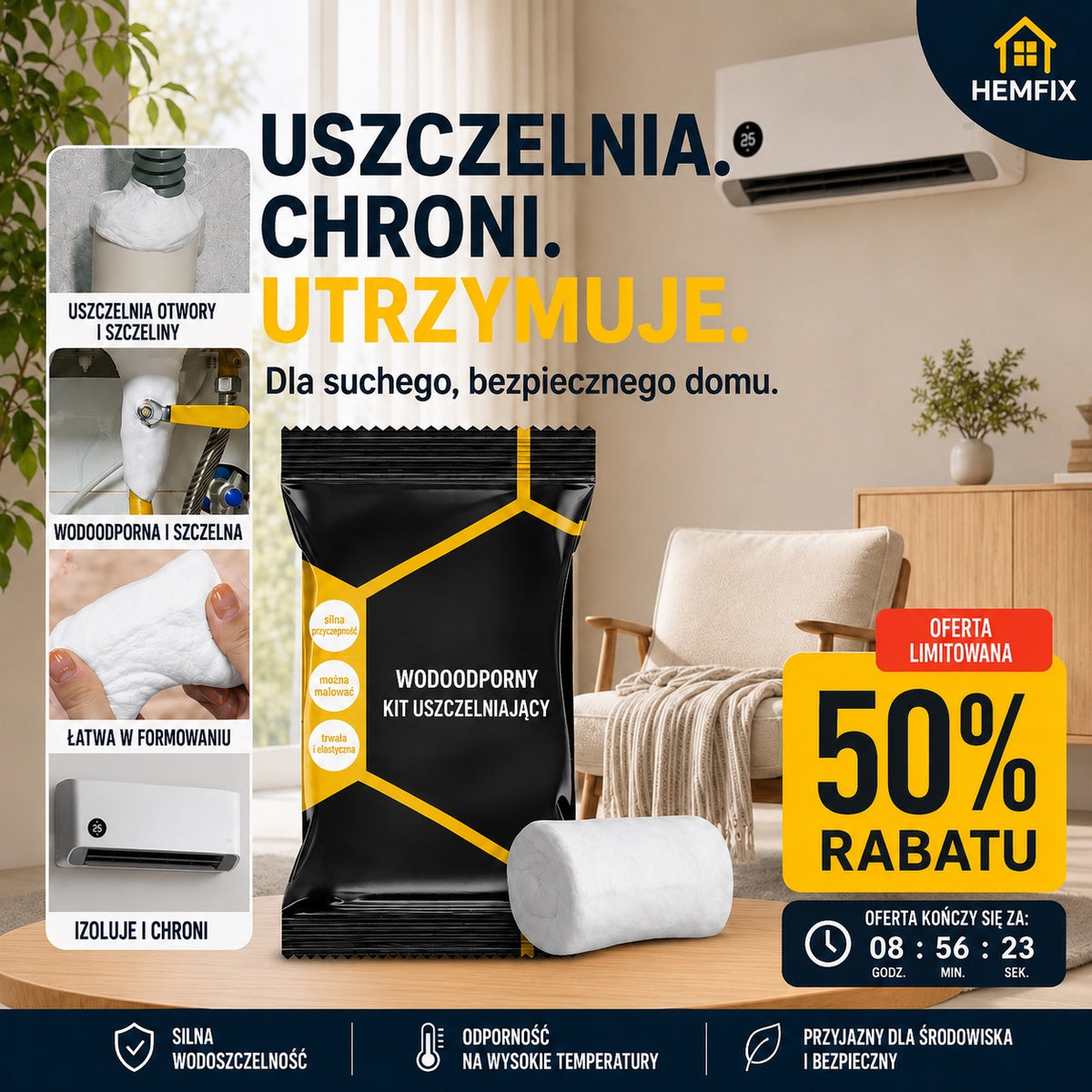 Wodoodporna masa uszczelniająca – Elastyczna, odporna na warunki atmosferyczne i łatwa w aplikacji
