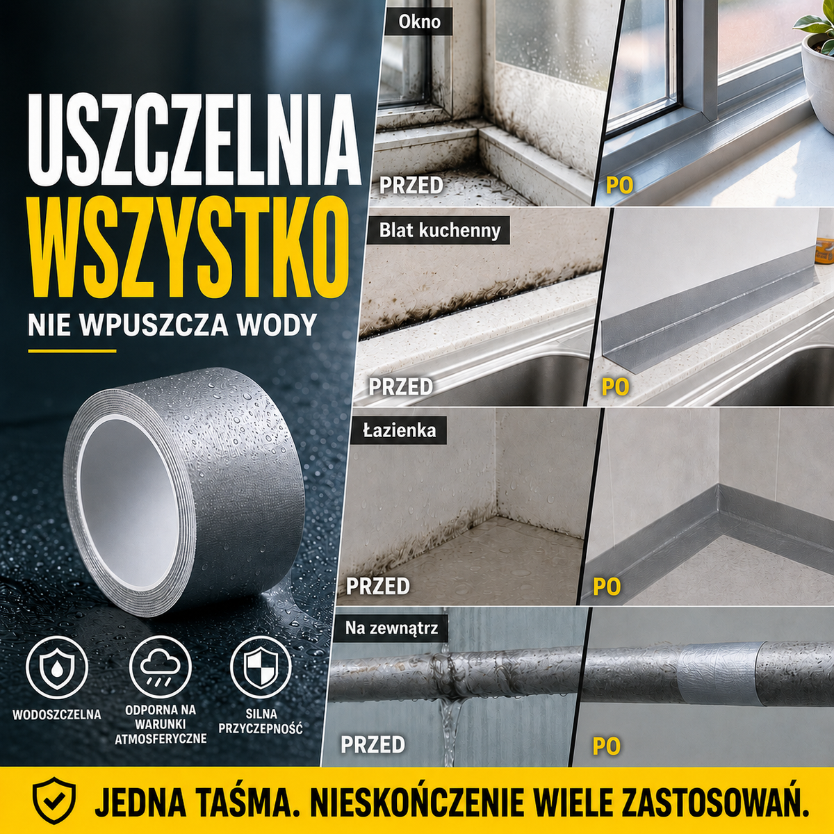 Uniwersalna taśma uszczelniająca – Wodoodporna i trwała