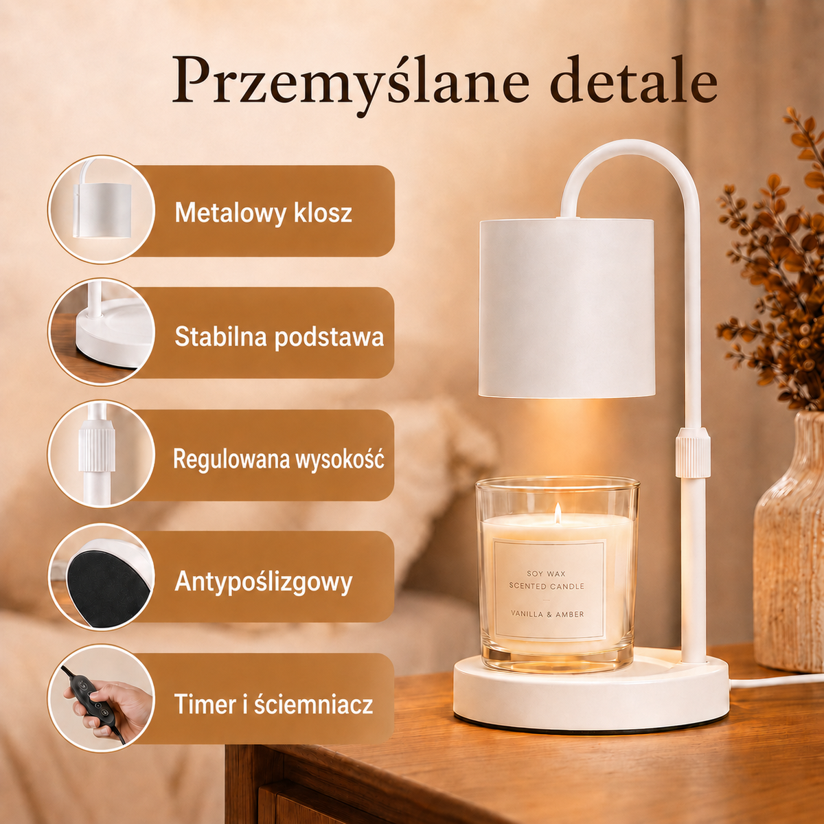 Lampa podgrzewająca świece – zapach i nastrój bez otwartego płomienia