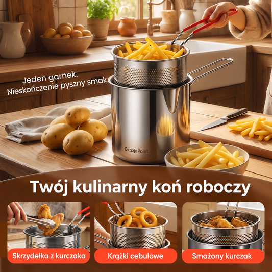 Wielofunkcyjna frytkownica – Smażenie, pieczenie, gotowanie i duszenie w jednym garnku