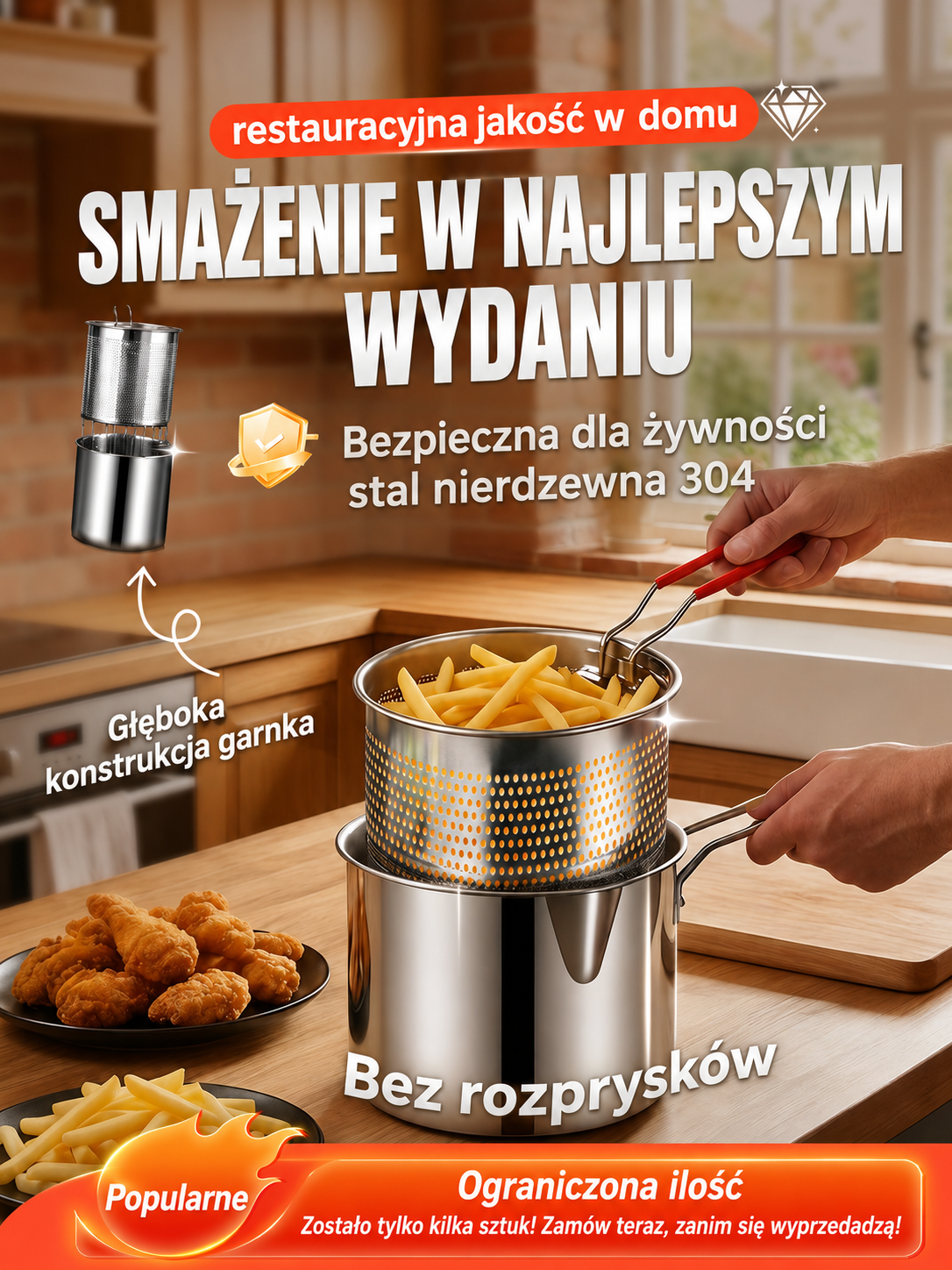 Wielofunkcyjna frytkownica – Smażenie, pieczenie, gotowanie i duszenie w jednym garnku