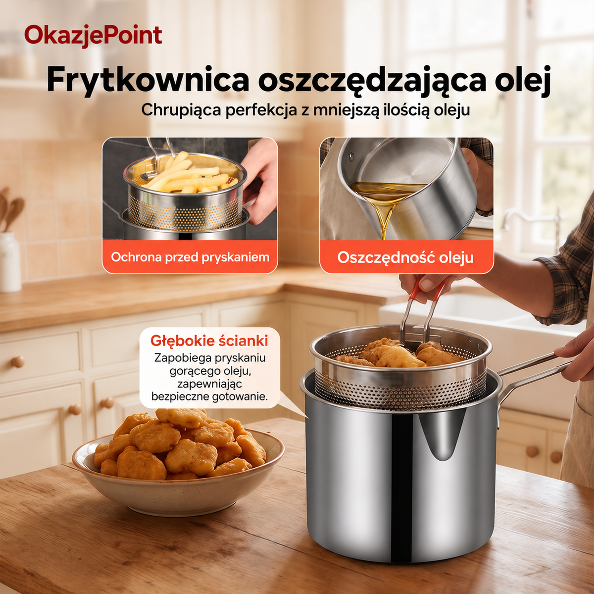 Wielofunkcyjna frytkownica – Smażenie, pieczenie, gotowanie i duszenie w jednym garnku