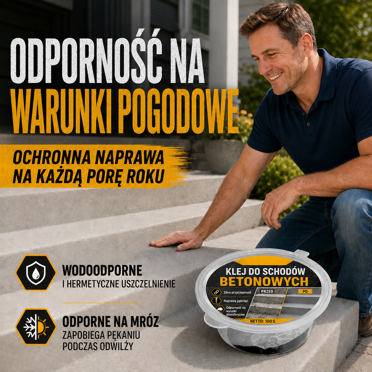 Klej do betonu do naprawy schodów – Idealny do schodów, podjazdów i tarasów
