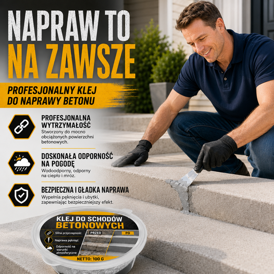 Klej do betonu do naprawy schodów – Idealny do schodów, podjazdów i tarasów