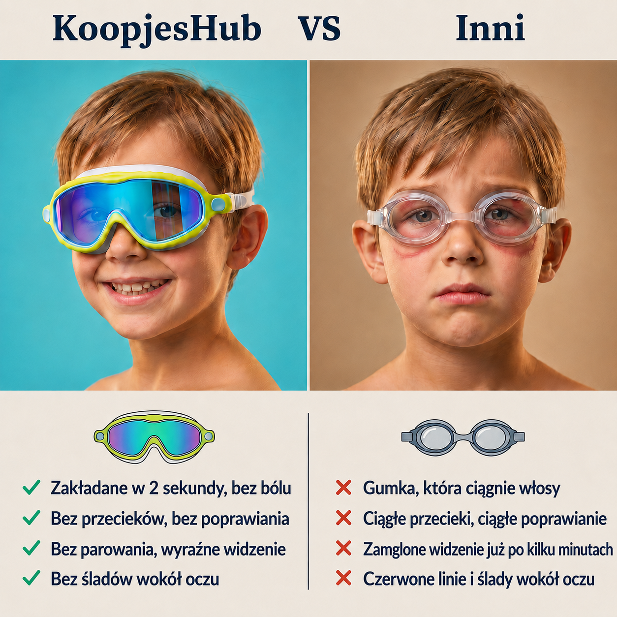 Okulary pływackie z ochroną UV