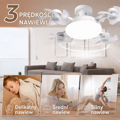 BreezeFlow – Wentylator sufitowy z oświetleniem LED i pilotem