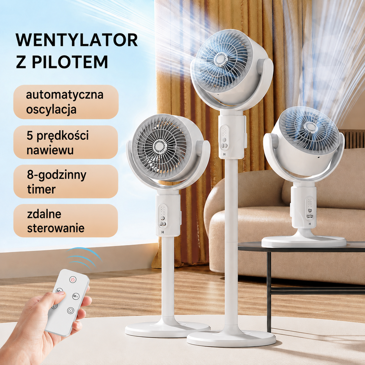 Wentylator stojący z napędem