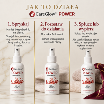CareGlow™ Power – Usuwa plamy, z którymi inne produkty sobie nie radzą