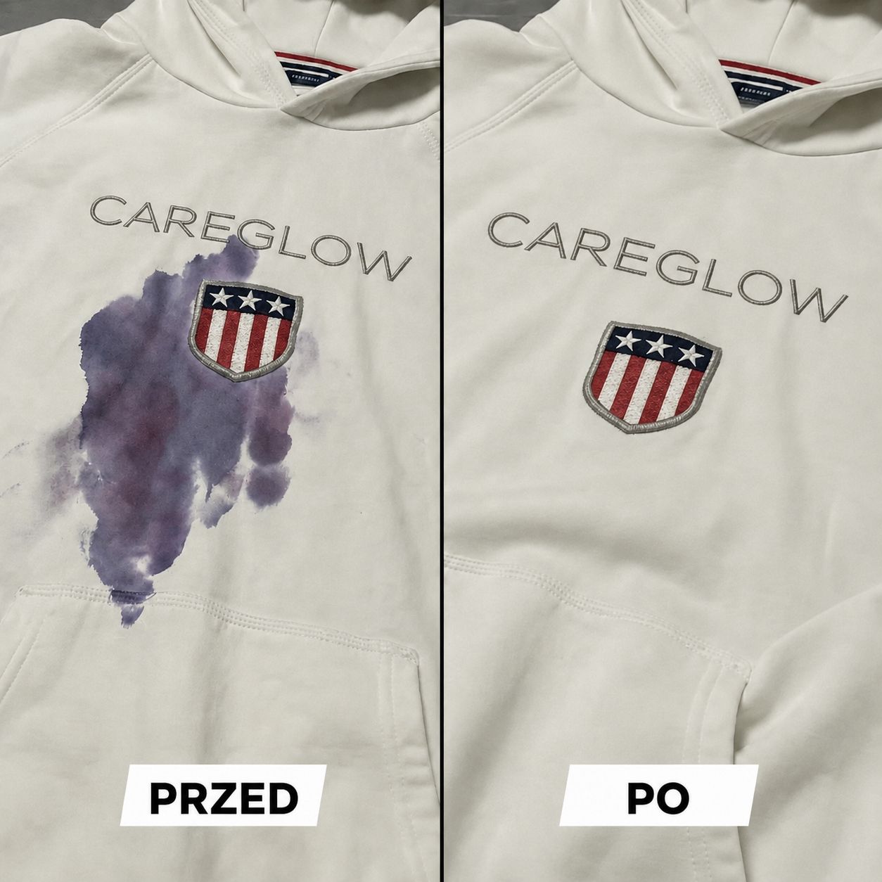 CareGlow™ Power – Usuwa plamy, z którymi inne produkty sobie nie radzą