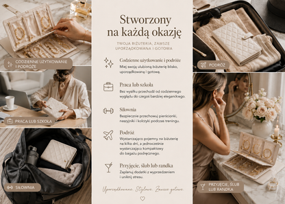 TravelLuxe – Pudełko do przechowywania biżuterii na co dzień i w podróży