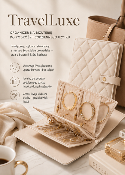 TravelLuxe – Pudełko do przechowywania biżuterii na co dzień i w podróży