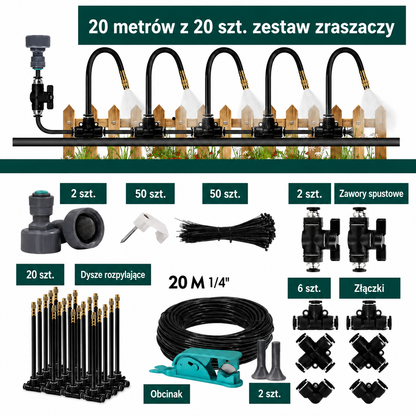 System Nawadniania: Zestaw z Wężem i Zaworami