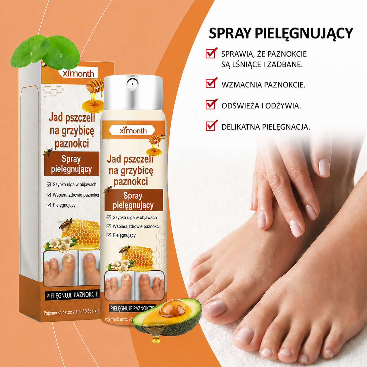 Spray z jadem pszczelim na grzybicę paznokci