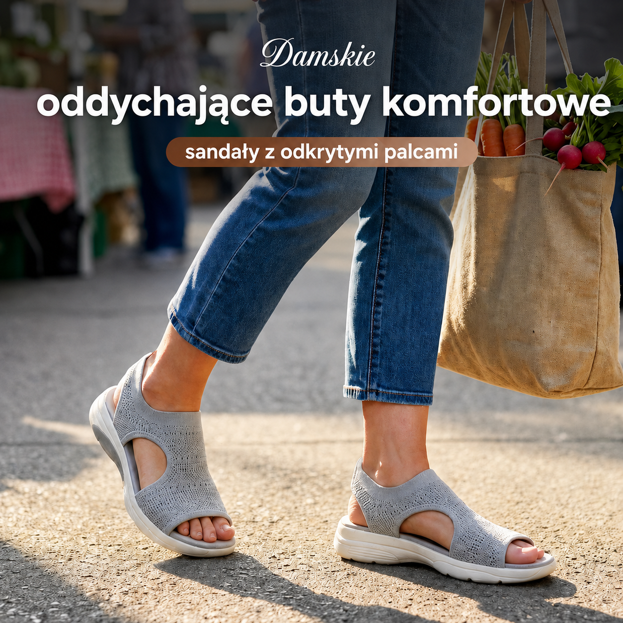 Wygodne, oddychające płaskie sandały