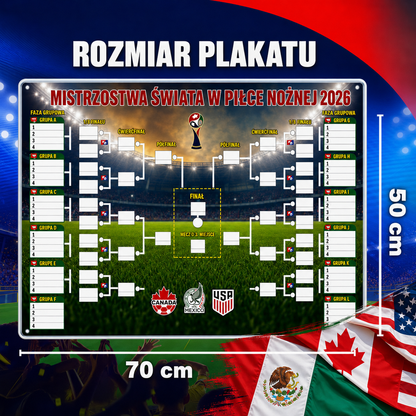 Plakaty z terminarzem Mistrzostw Świata 2026 – Wypełniaj, obstawiaj i śledź całe mistrzostwa