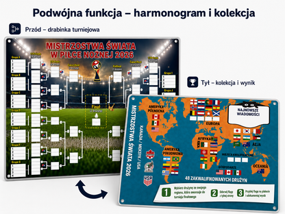 Plakaty z terminarzem Mistrzostw Świata 2026 – Wypełniaj, obstawiaj i śledź całe mistrzostwa