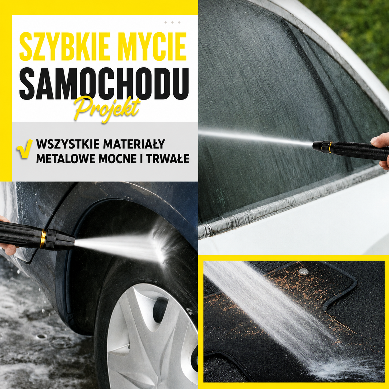 Ulepszona myjka ciśnieniowa do mycia samochodu