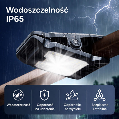 Lampa zewnętrzna solarna z czujnikiem ruchu i mocowaniem na klips