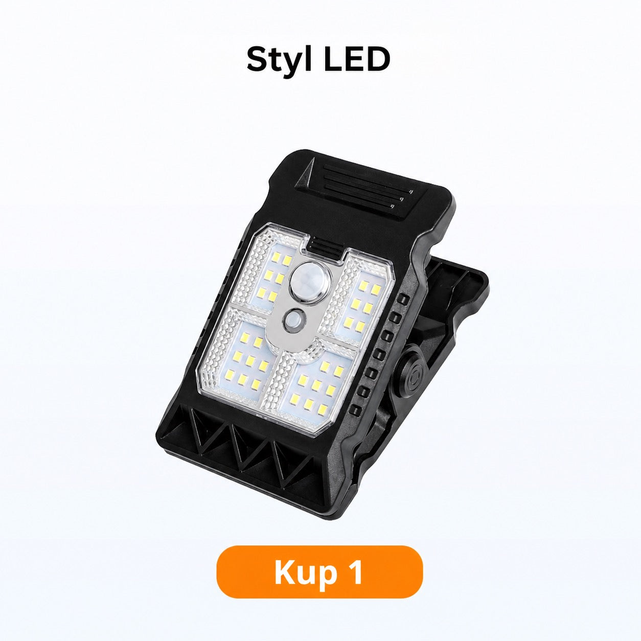 Lampa zewnętrzna solarna z czujnikiem ruchu i mocowaniem na klips