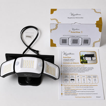 SolarGlow - Zewnętrzna lampa solarna z czujnikami ruchu