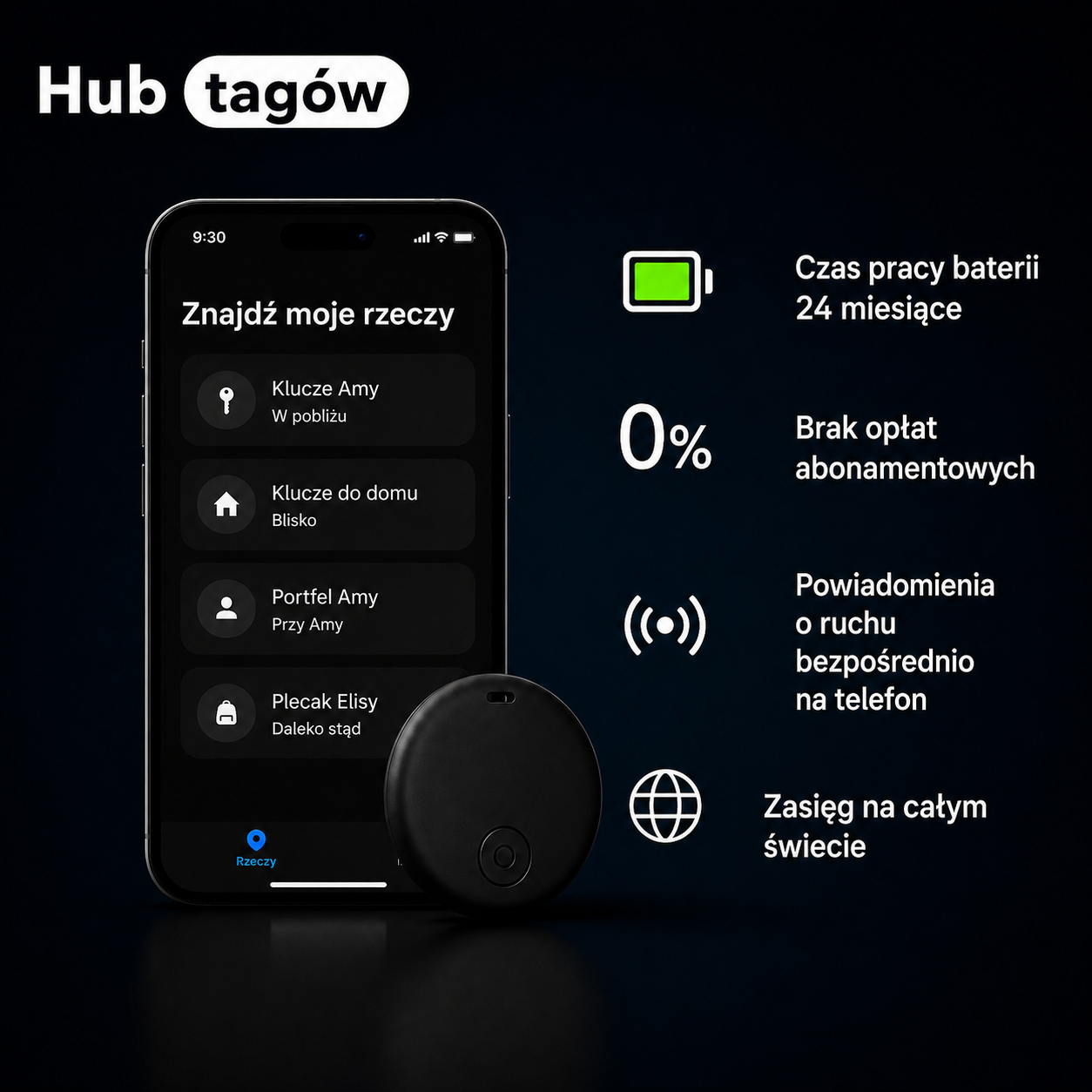 GP90 - Precyzyjny Lokalizator GPS bez Abonamentu (Android/Apple)
