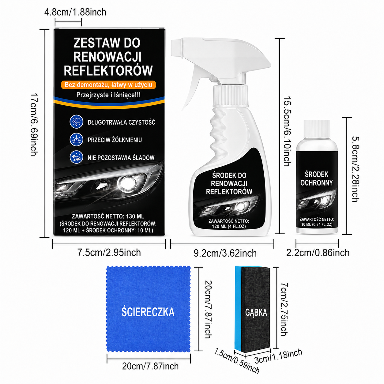 Zestaw do Renowacji Reflektorów Samochodowych