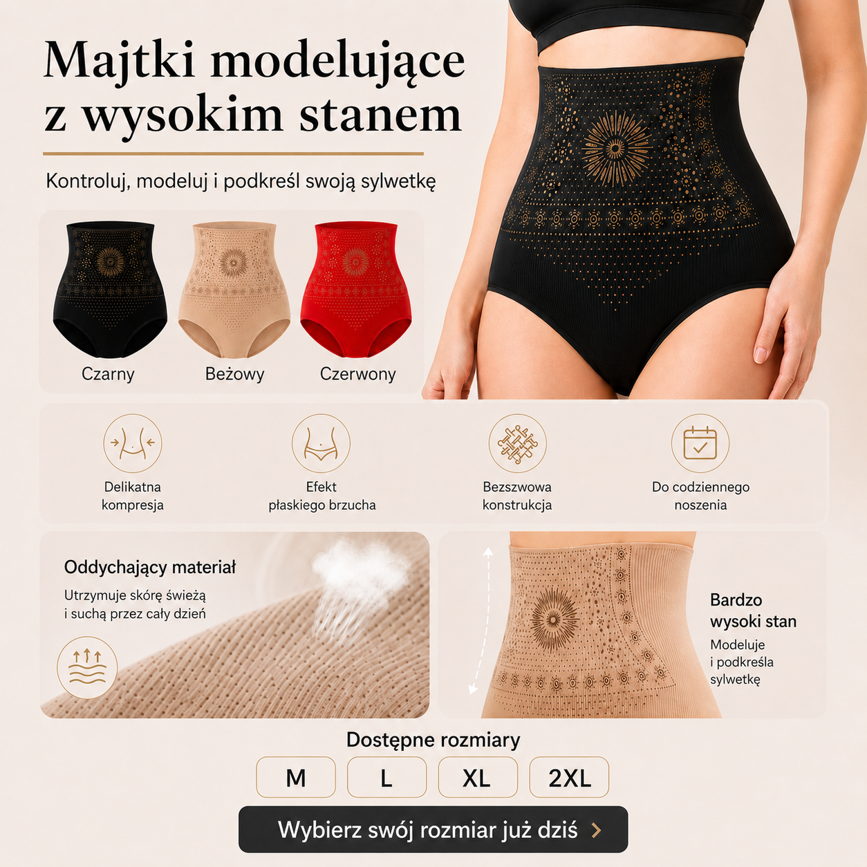 Wyszczuplające Szorty z Wysokim Stanem