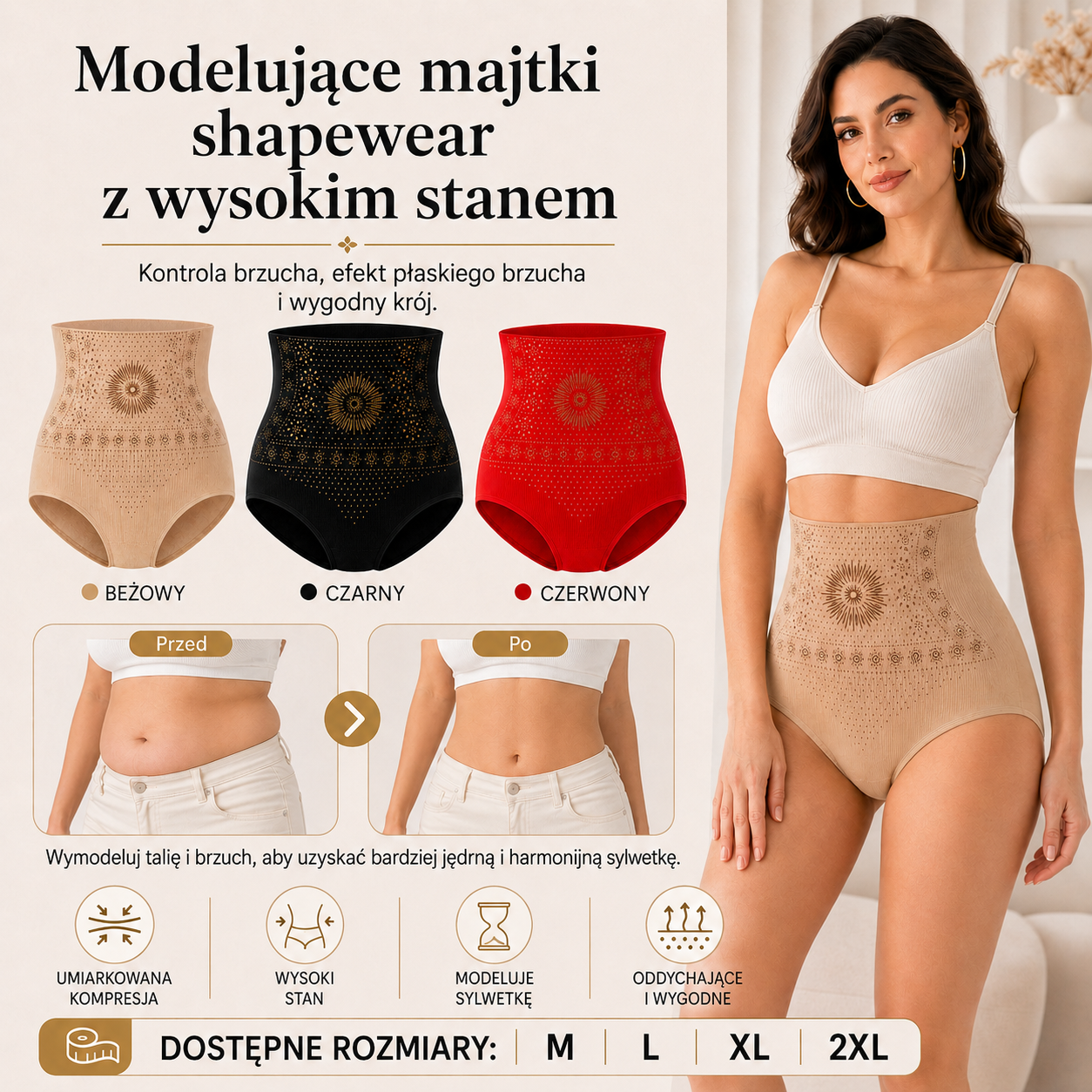 Wyszczuplające Szorty z Wysokim Stanem