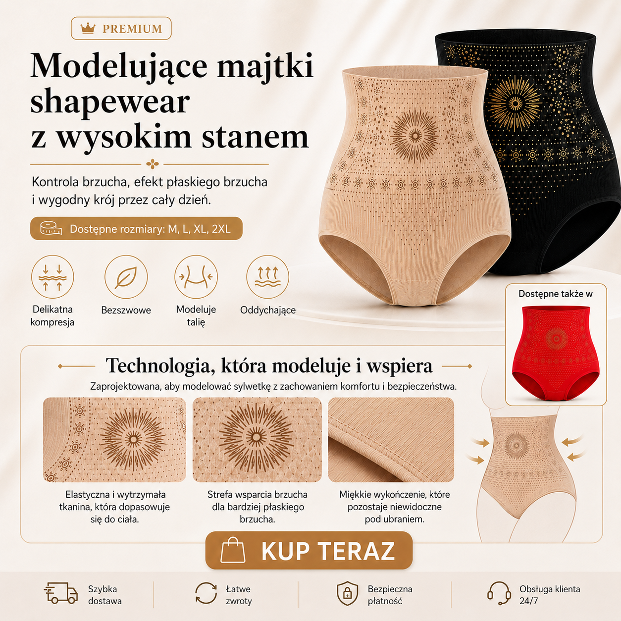 Wyszczuplające Szorty z Wysokim Stanem