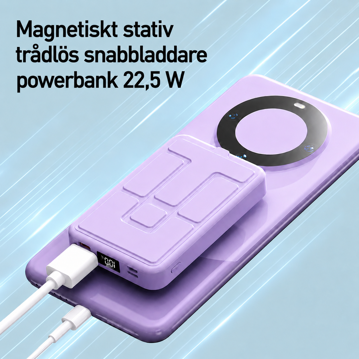 Magnetyczny Bezprzewodowy Powerbank ze Stojakiem