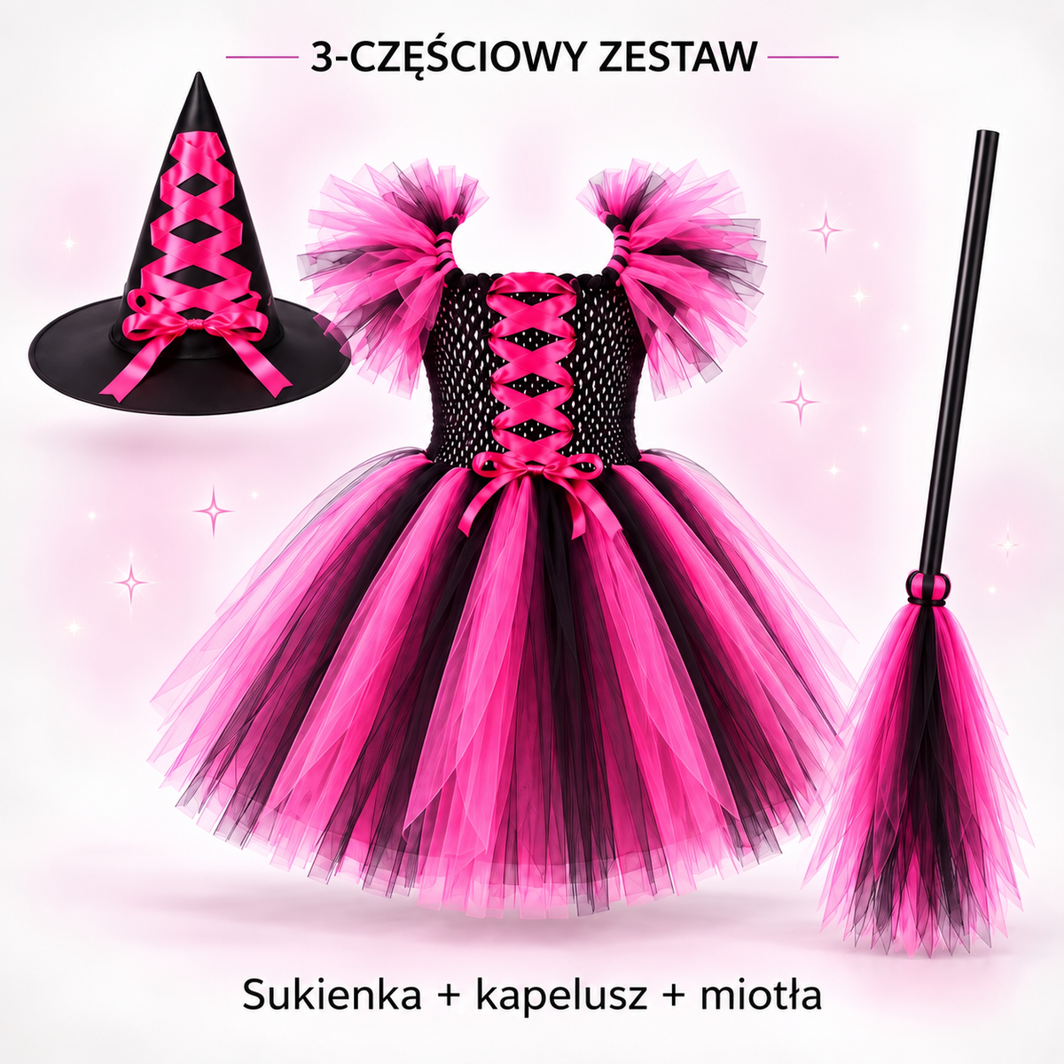 Magiczna Wiedźma – Trzyczęściowy kostium wiedźmy dla dzieci