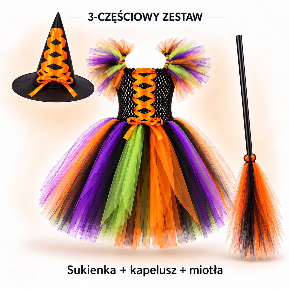 Magiczna Wiedźma – Trzyczęściowy kostium wiedźmy dla dzieci