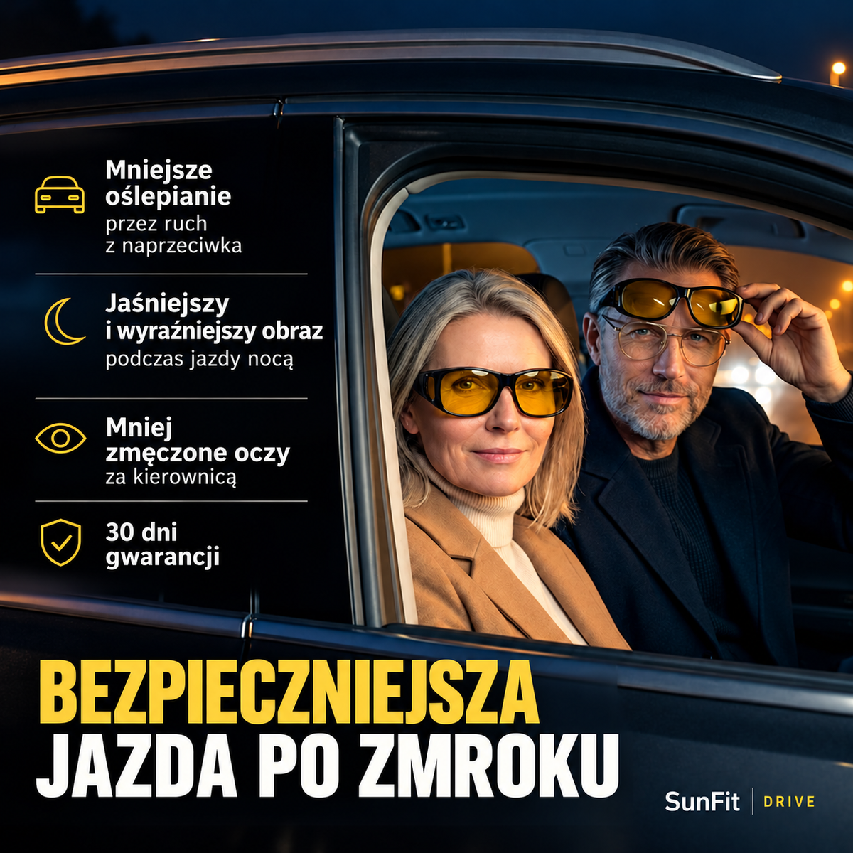 Sun Fit™ Okulary nocne do jazdy