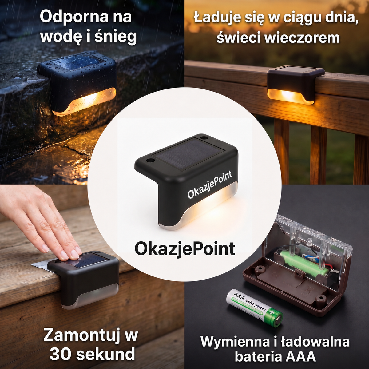 Zewnętrzna lampa solarna