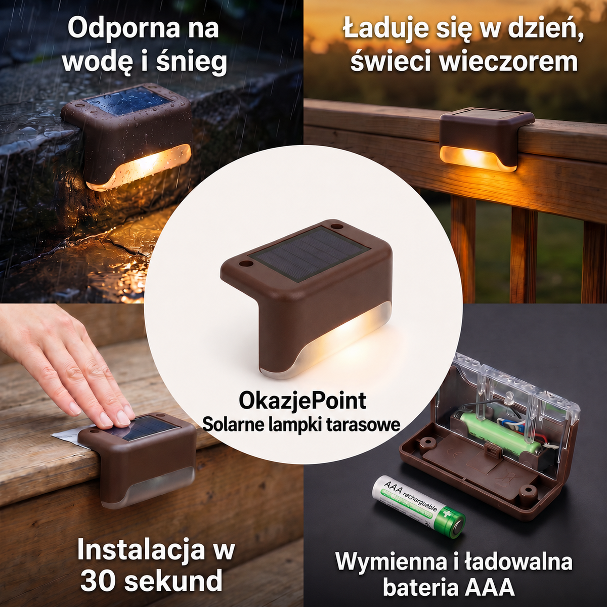 Zewnętrzna lampa solarna