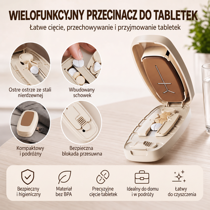 Przenośny przecinacz do tabletek – precyzyjnie dzieli tabletki, kompaktowy design do podróży i użytku domowego