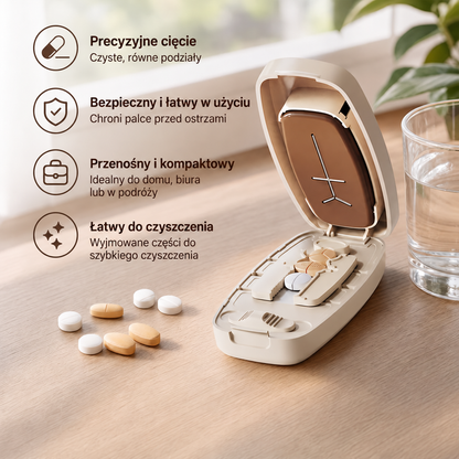 Przenośny przecinacz do tabletek – precyzyjnie dzieli tabletki, kompaktowy design do podróży i użytku domowego
