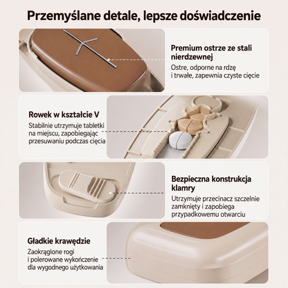 Przenośny przecinacz do tabletek – precyzyjnie dzieli tabletki, kompaktowy design do podróży i użytku domowego