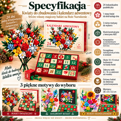 Kalendarz adwentowy Bukiet Kwiatów – Stwórz własny magiczny bukiet na święta