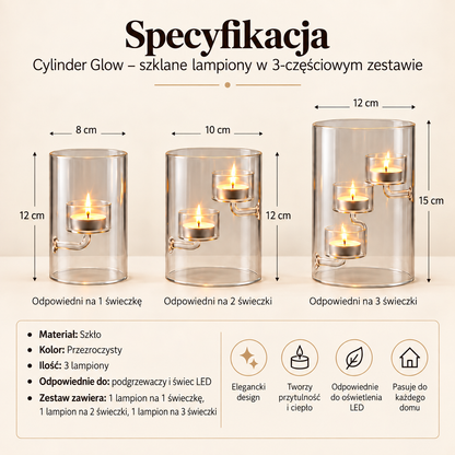 Szklane lampiony na tealighty (3 sztuki)
