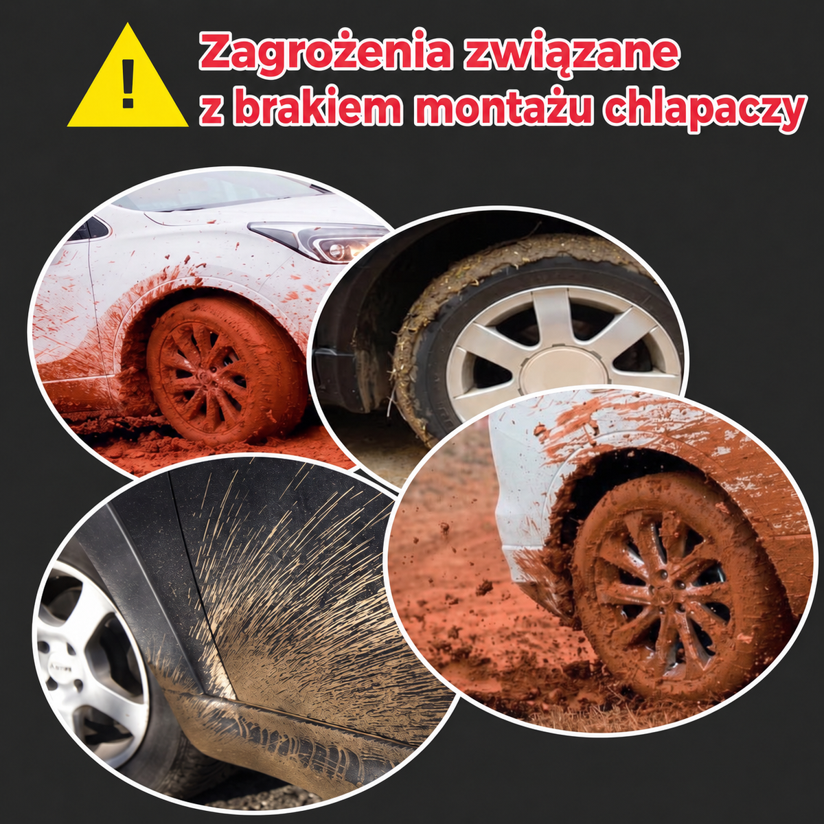 Chlapacze z logo samochodu – 4 sztuki
