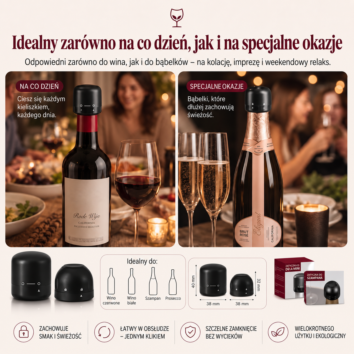 Korek do Butelek Wina i Szampana
