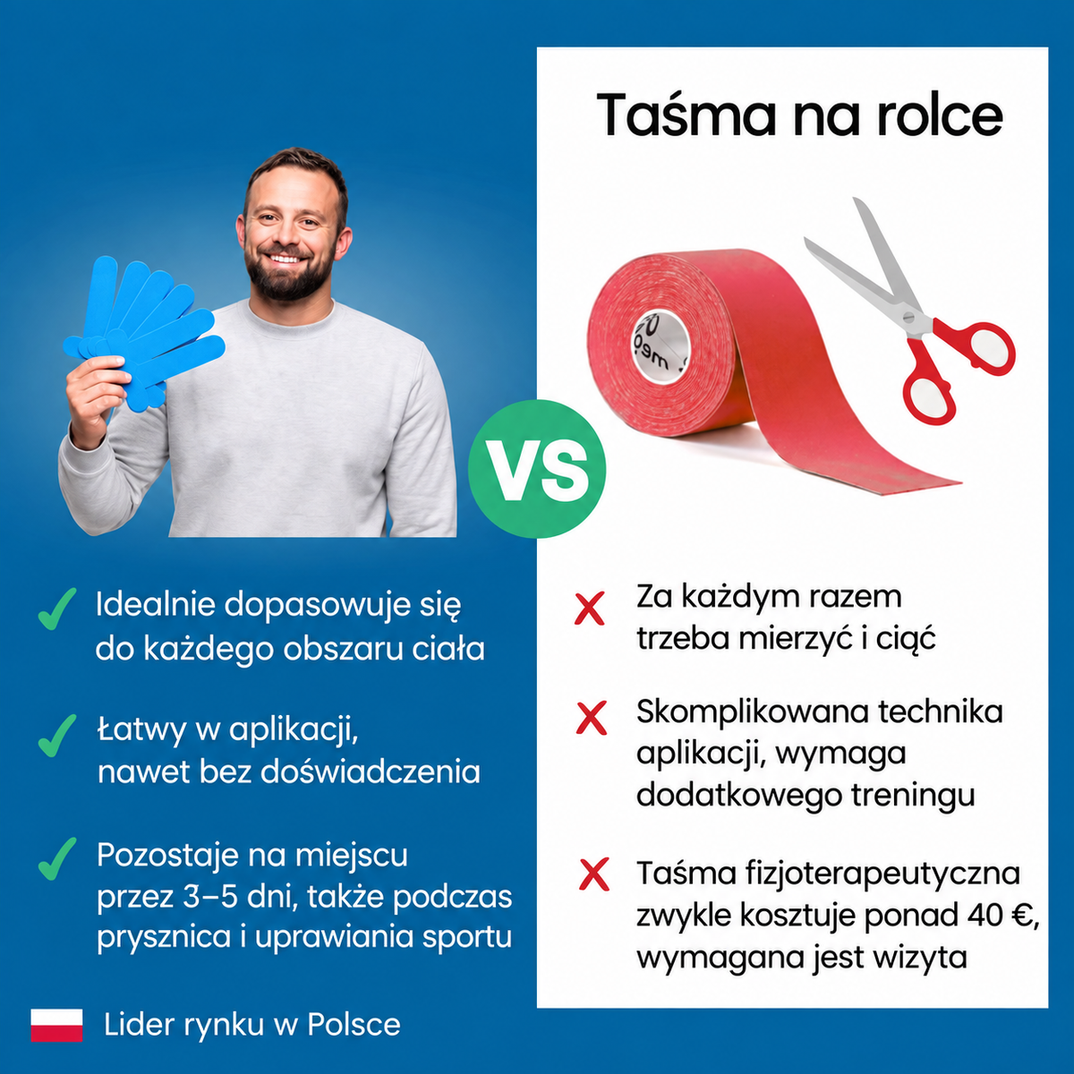 Taśma Korekcyjna na Staw Kolanowy - Poruszaj się znów pewnie, bez ciągłego myślenia o kolanie