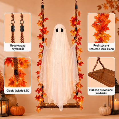 Huśtawka z duchem z oświetleniem LED – tegoroczna nowość na Halloween!