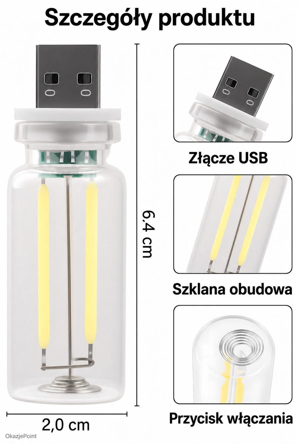 Lampka nocna USB do samochodu