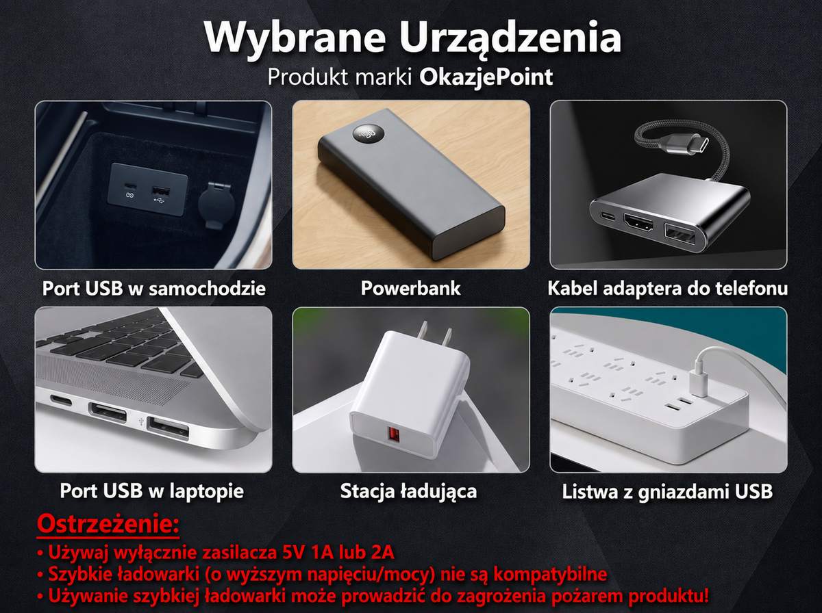 Lampka nocna USB do samochodu